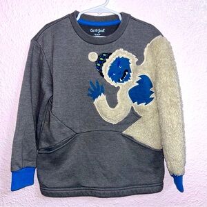 Cat & Jack Boys 4/5 Gray Yeti Crewneck Sweatshirt